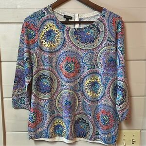 NWT Talbots Colorful Paisley Women's Top Size 1XP.